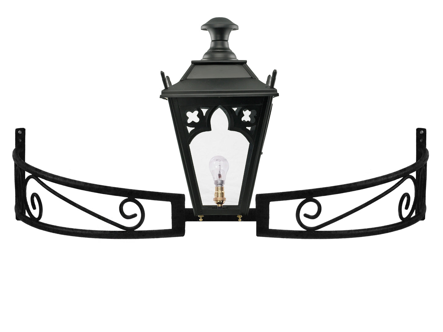 Black Gothic Lantern on Bow Bracket