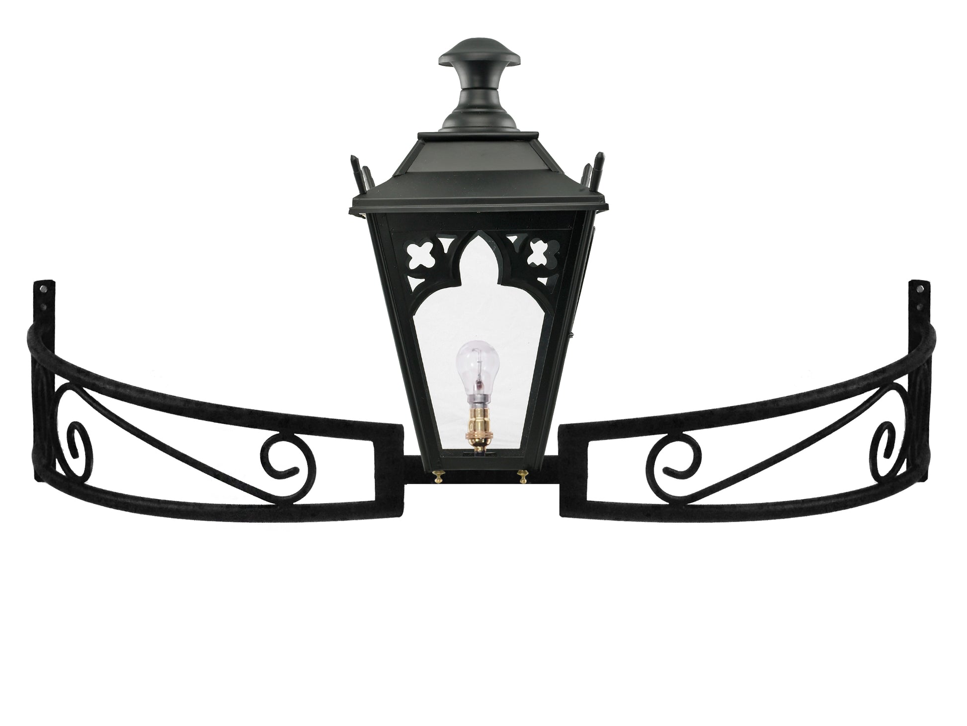 Black Gothic Lantern on Bow Bracket