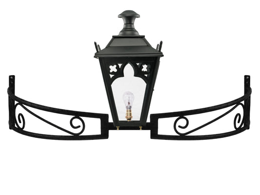 Black Gothic Lantern on Bow Bracket