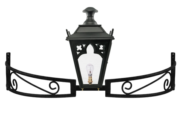 Black Gothic Lantern on Bow Bracket