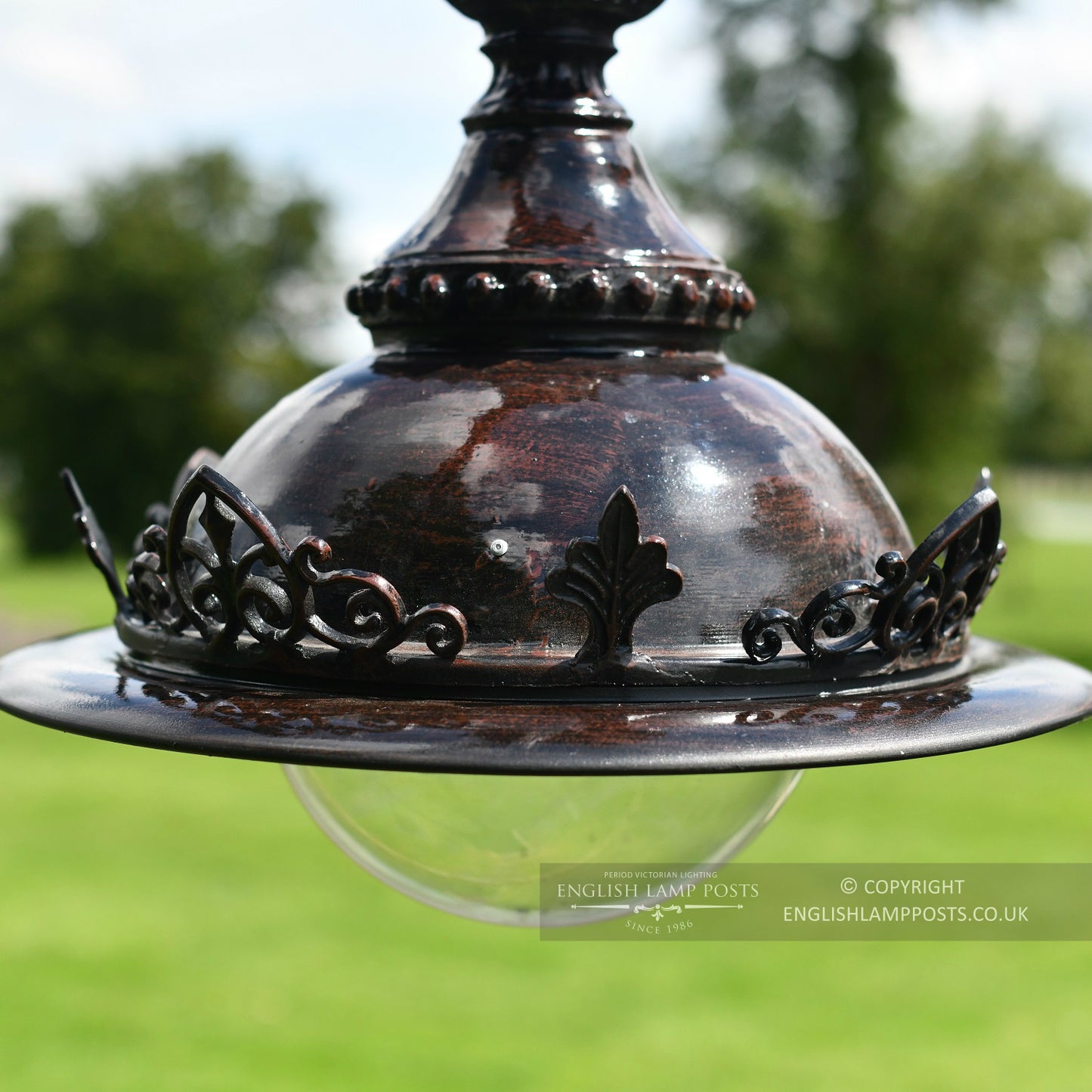 Gothic Lantern Head In Antique Brown Polyurethane Coating