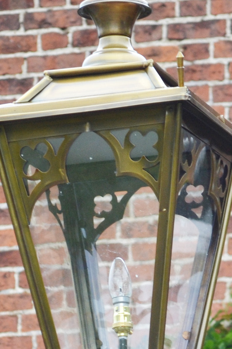 Antique Brass Gothic Low Level Garden Light