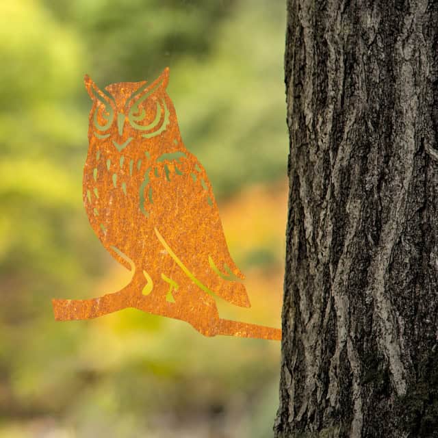 Great Horned Owl Rustic Tree Spike - thumbnail
