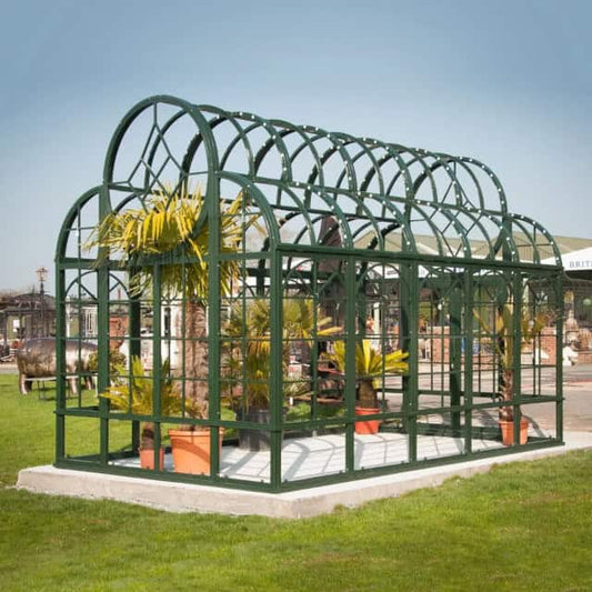 'Broagh Hall' Metal Summerhouse In Green - thumbnail