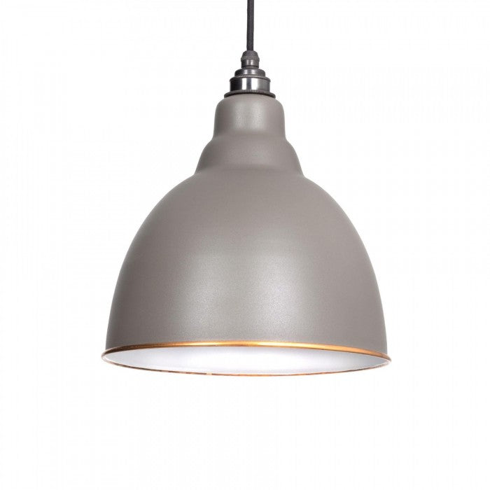 Grey Bowl-Shaped Hanging Pendant Light Ceiling Rose