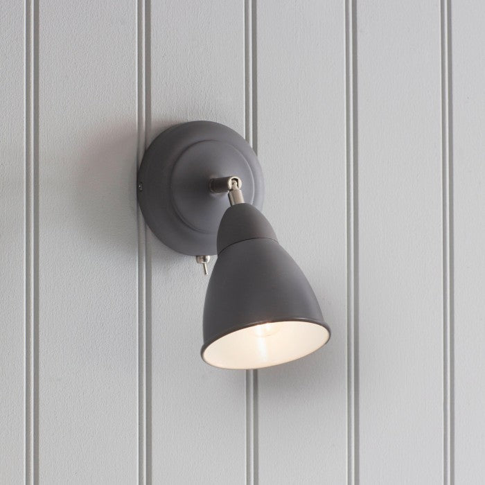 Grey Modern Adjustable Wall Light by Garden Trading