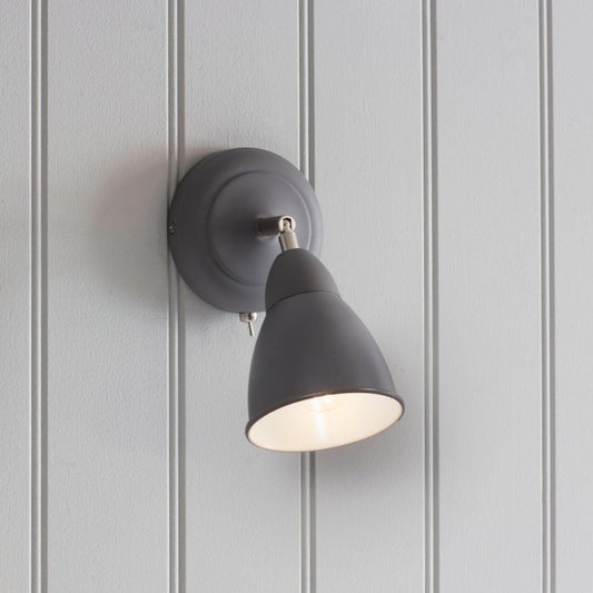 Grey Modern Adjustable Wall Light by Garden Trading