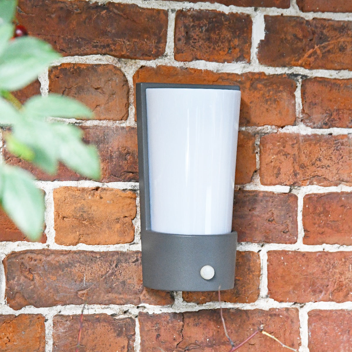 Grey Modern Flush Wall Light With PIR Sensor
