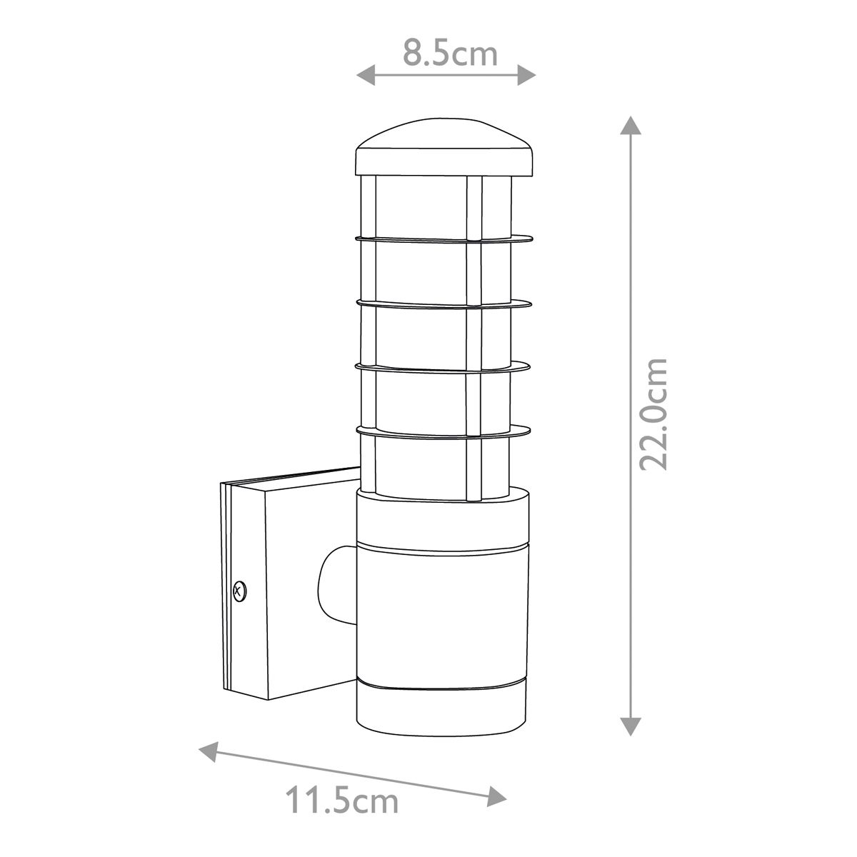The dimension of the 'Hadnock' wall light