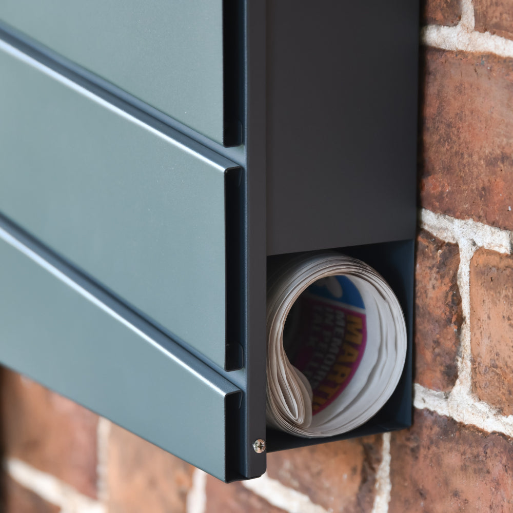Close up of the newspaper holder section at the base