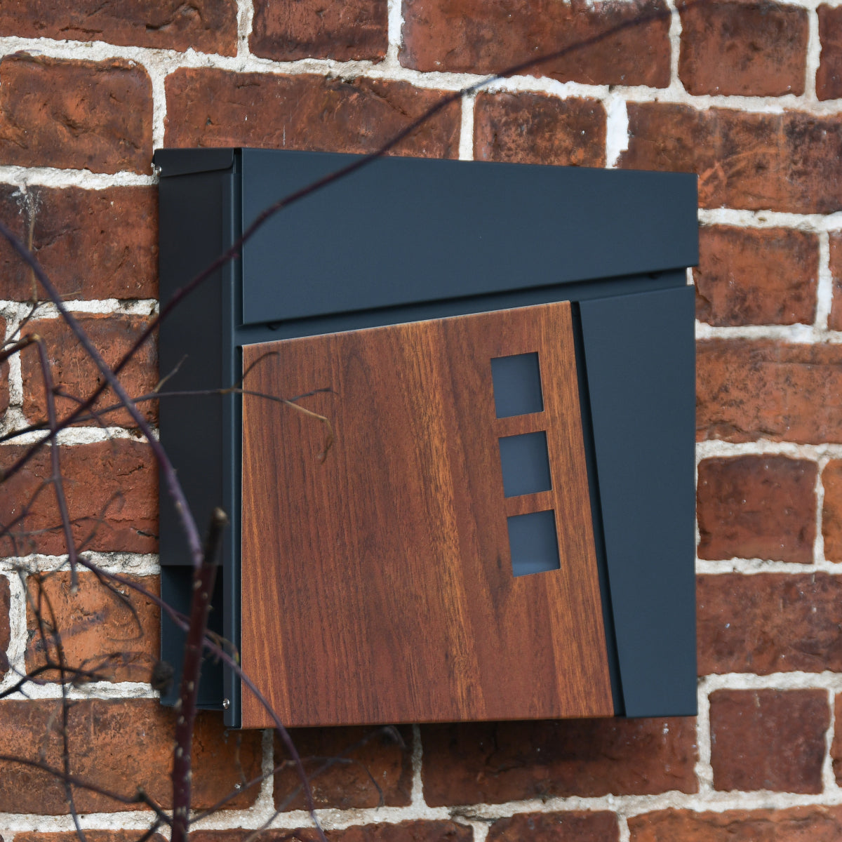 'Haines' Wood Panelling Wall Mounted Post Box And Newspaper Holder