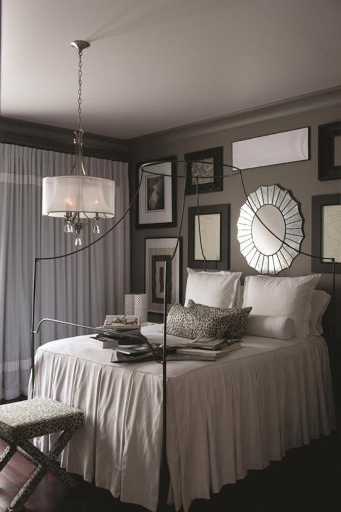 'Hallwood' Four Light Modern Chandelier in situ