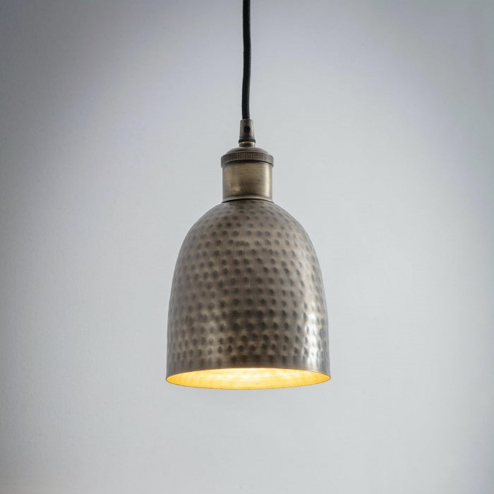 Hammered Brass Hanging Pendant Light by Garden Trading