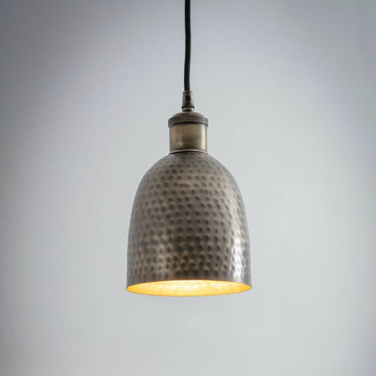 Hammered Brass Hanging Pendant Light by Garden Trading