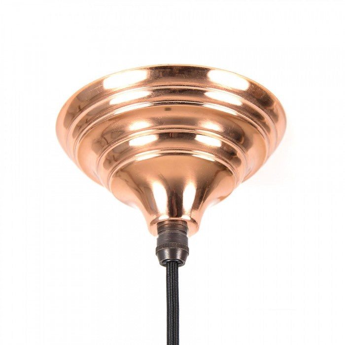 Hammered Copper Bowl-Shaped Hanging Pendant Light