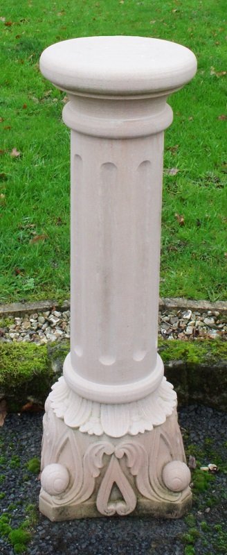Hand Carved Sandstone Sundial Plinth