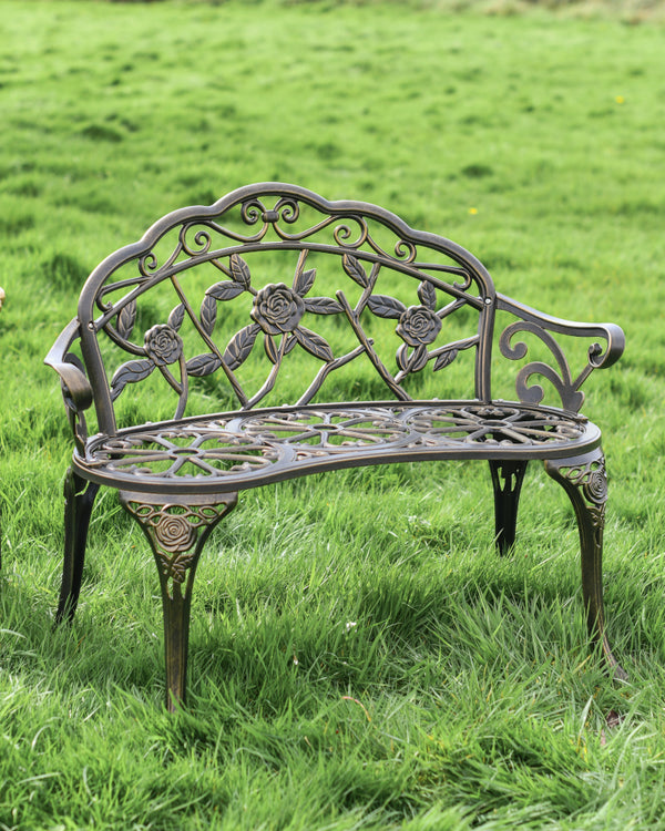 'Haslingfield' Two Seater Bronze Bench