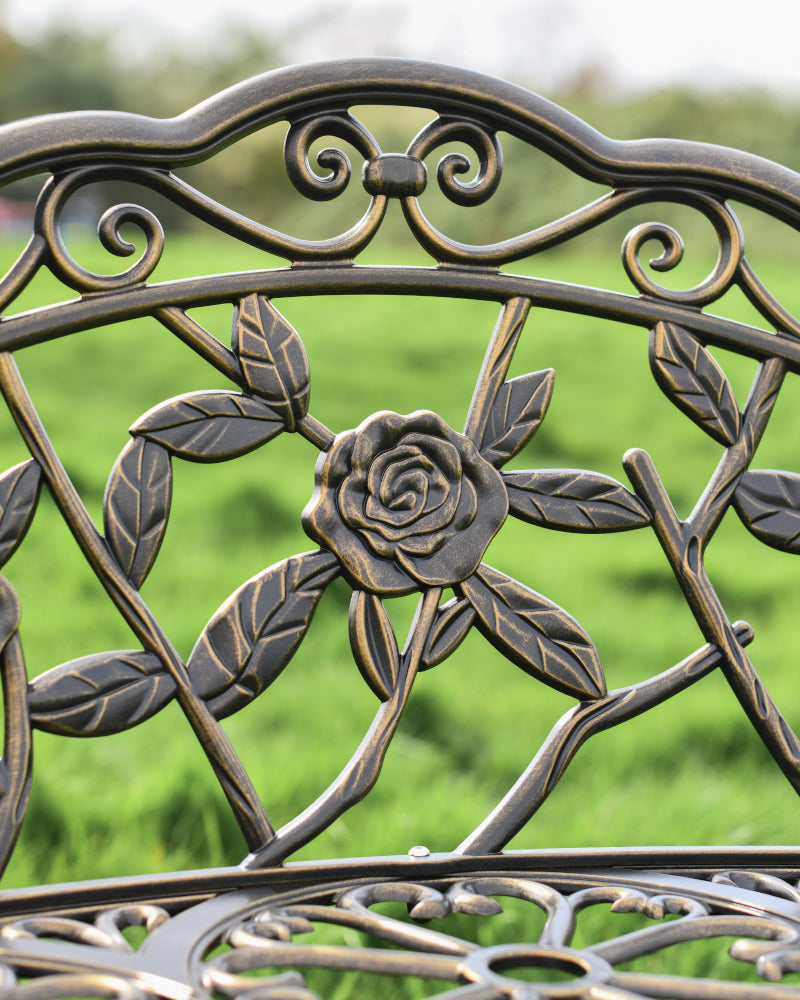 Close up view of the floral pattern