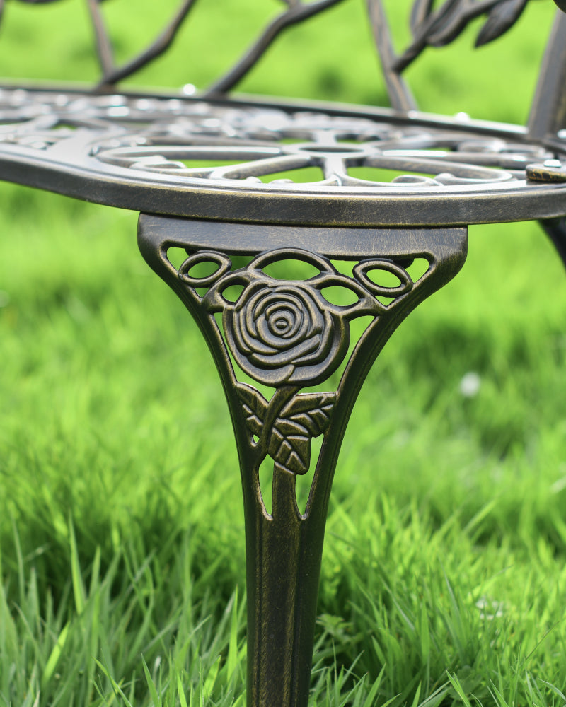 View of the floral pattern on the legs 