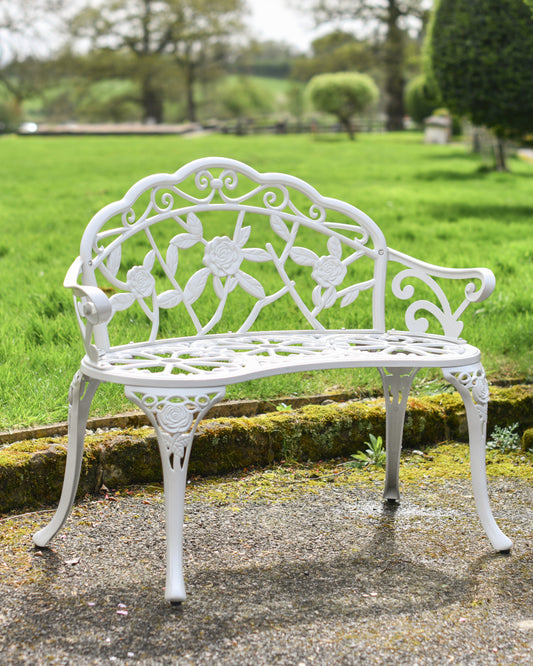 'Haslingfield' Two Seater White Bench