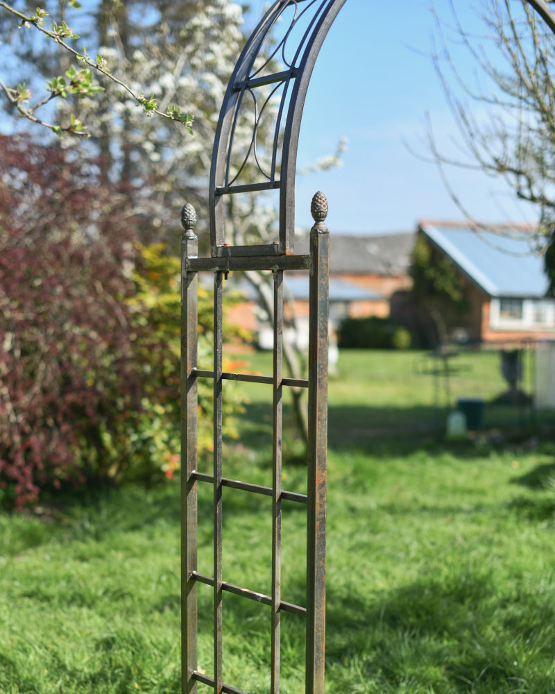 Close up of the connecting pieces of the rose arch
