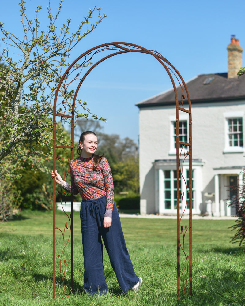 Life size scale of the 'Hawthorn' Nature Inspired Rustic Rose Arch