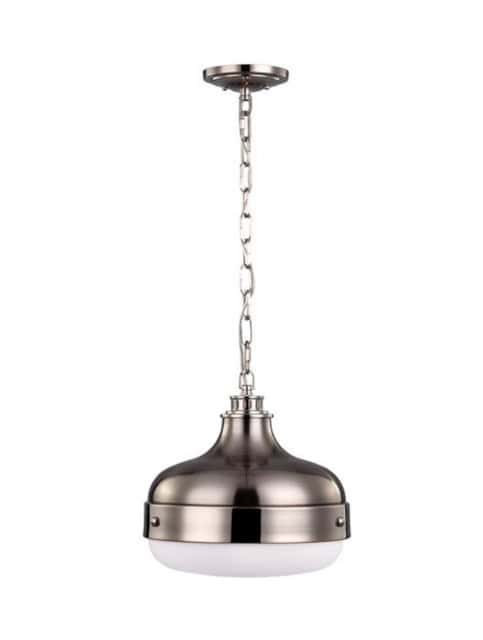 'Heatherden' Modern Polished Nickel Pendant Light - thumbnail