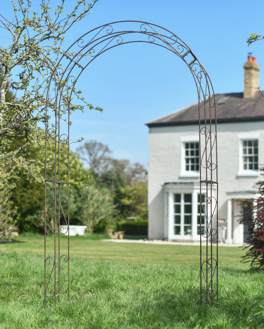 'Heawood' Scrolled Lacquered Rose Arch - thumbnail