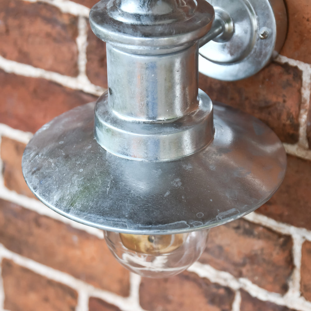 Over the head shot of the galvanised steel lamp shade