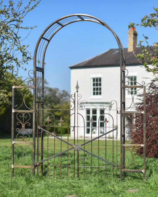 'Henbury' Embellished Lacquered Rose Arch With Gate 