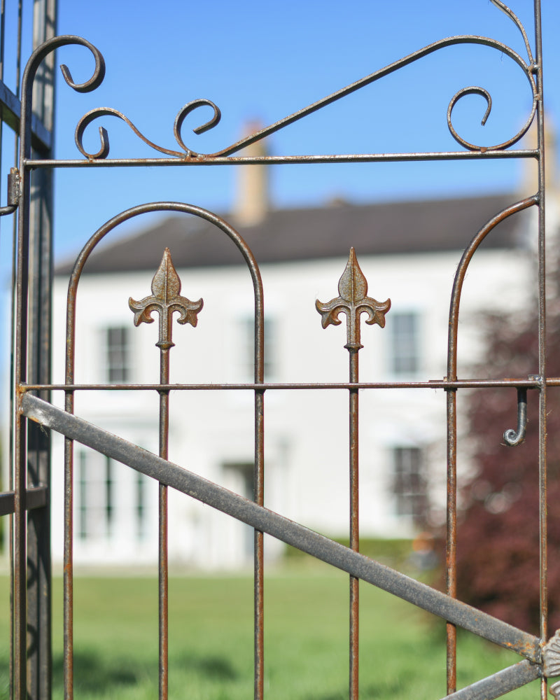 View of the arrows on the gate in a lacquered finish 