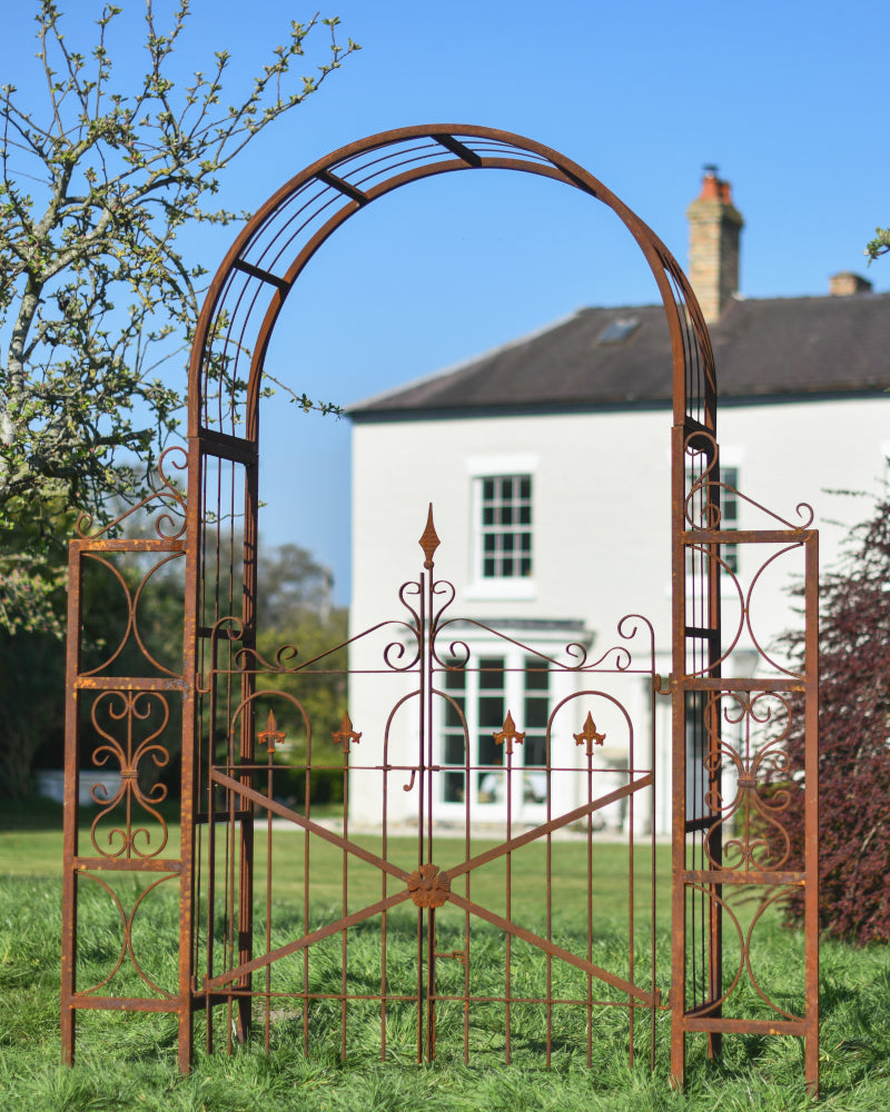 'Henbury' Embellished Rustic Rose Arch With Gate 