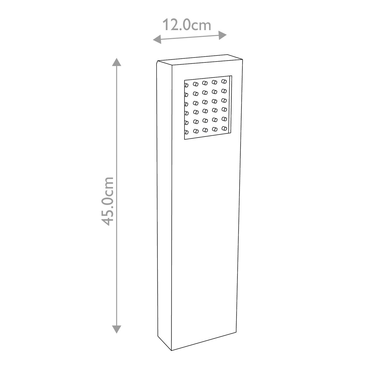 Dimensions of the 'Hendre' mini bollard