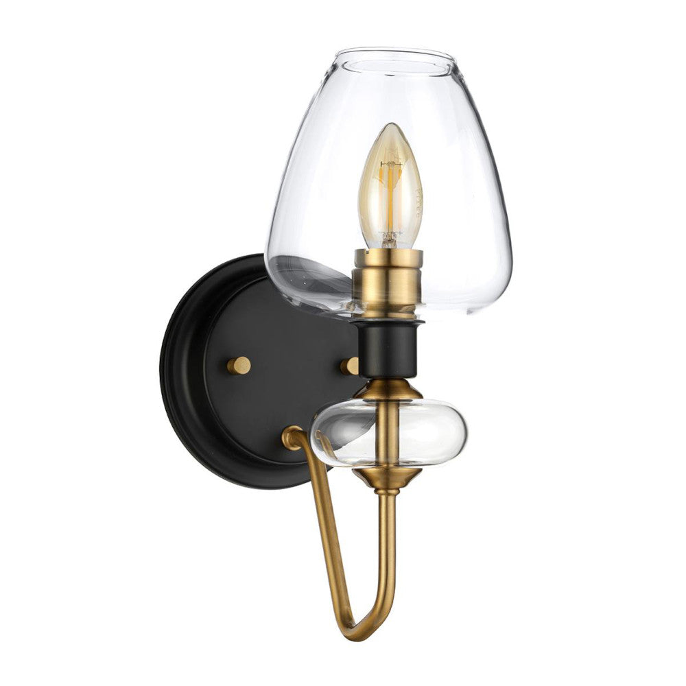 The 'Hensol' brass wall light not illuminated 