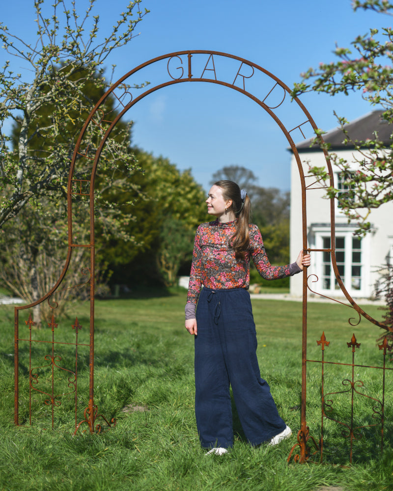 Life size scale of the 'Herb Garden' Classical Rustic Rose Arch