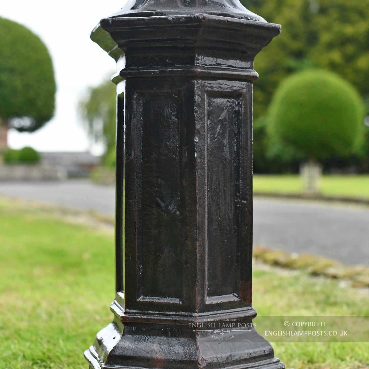 Hexagonal Cast Iron Lamp Post Base