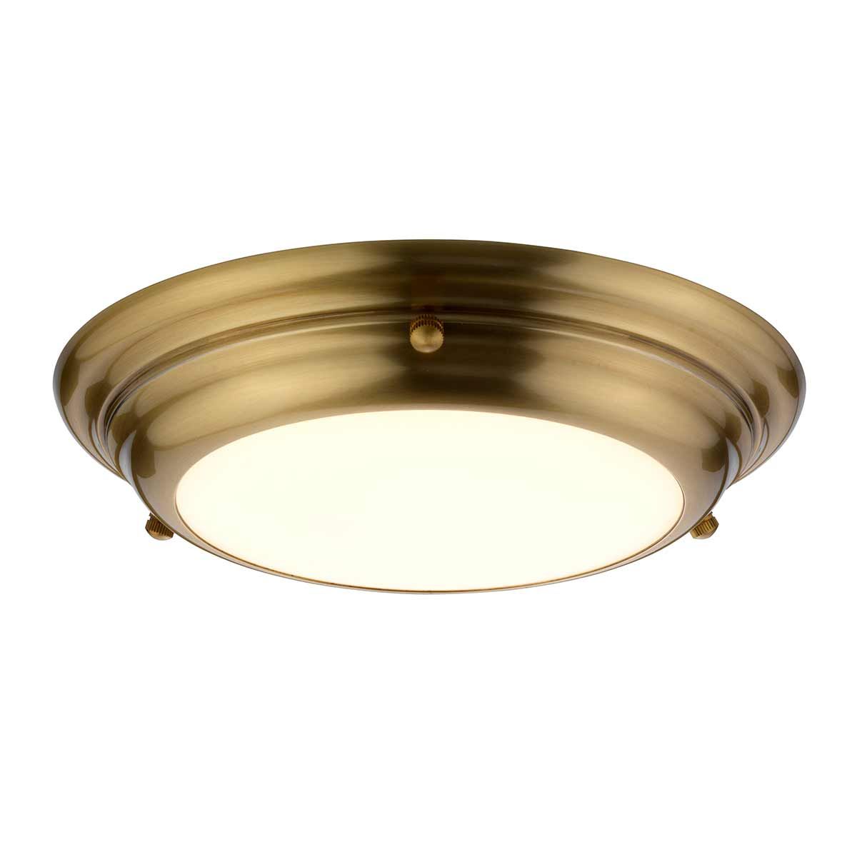 'Hilston' Aged Brass Flush Fit Light
