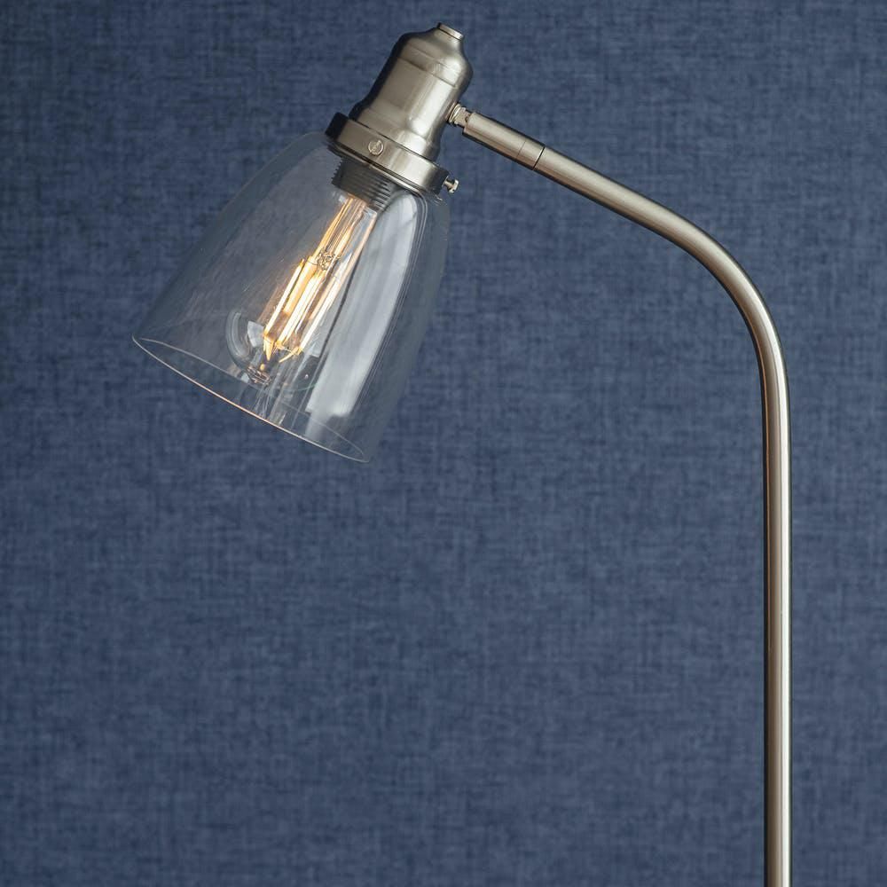 Close up of the domed glass lamp shade