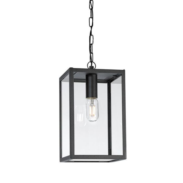 'Reine' Modern Hanging Chain Lantern in Midnight Black
