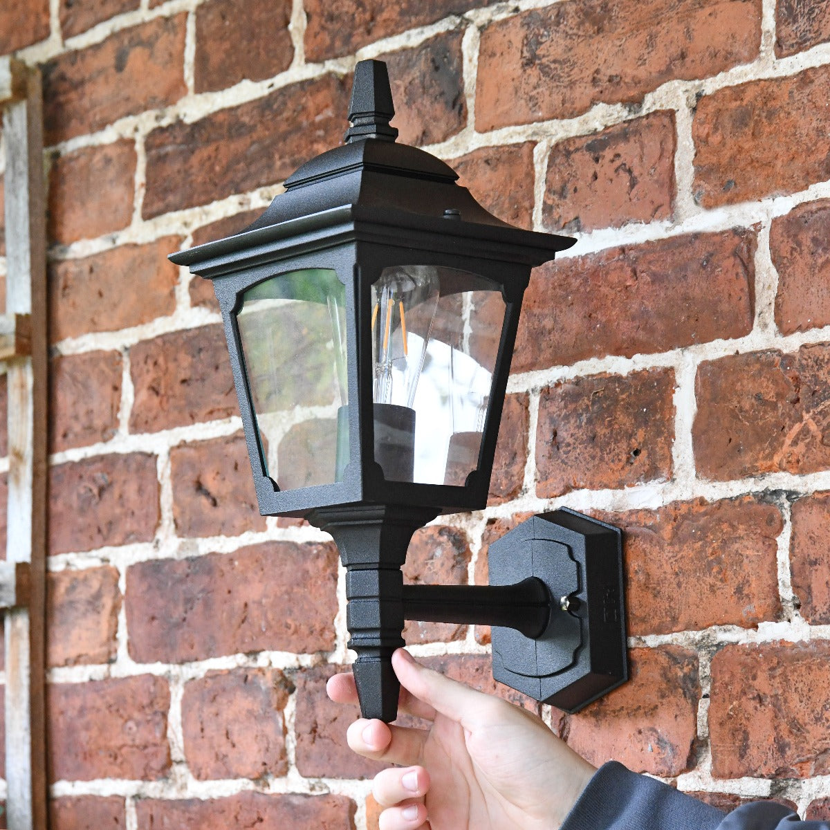 "Hoddlesden" Traditional Black Wall Lantern