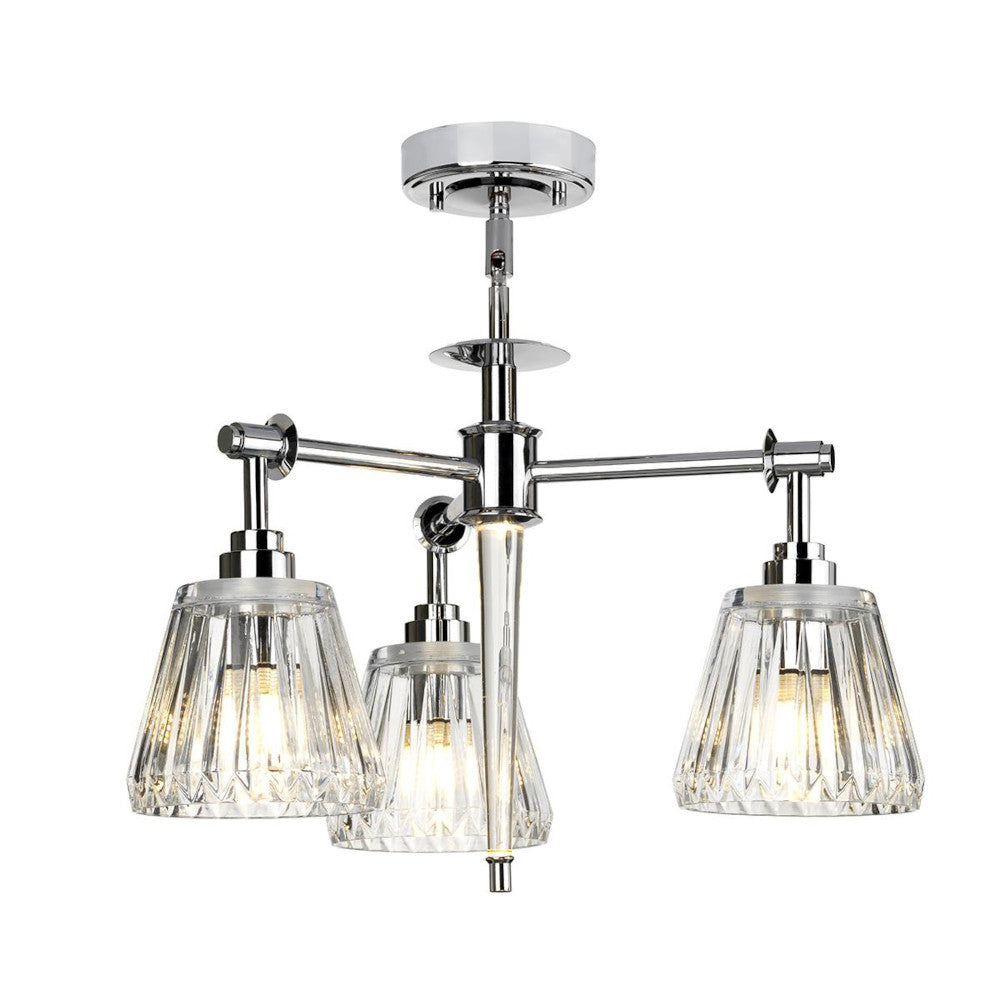 'Holloway' Polished Chrome Three Bulb Pendant Light