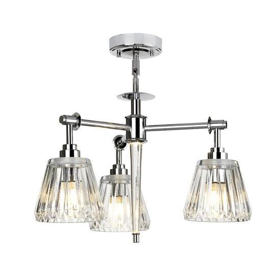 'Holloway' Polished Chrome Three Bulb Pendant Light