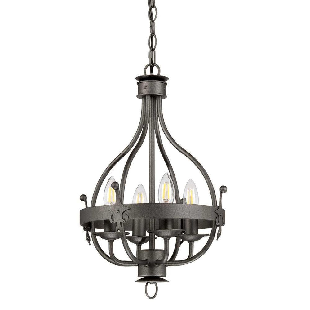 'Holmrook' Four Light Regal Graphite Pendant Light