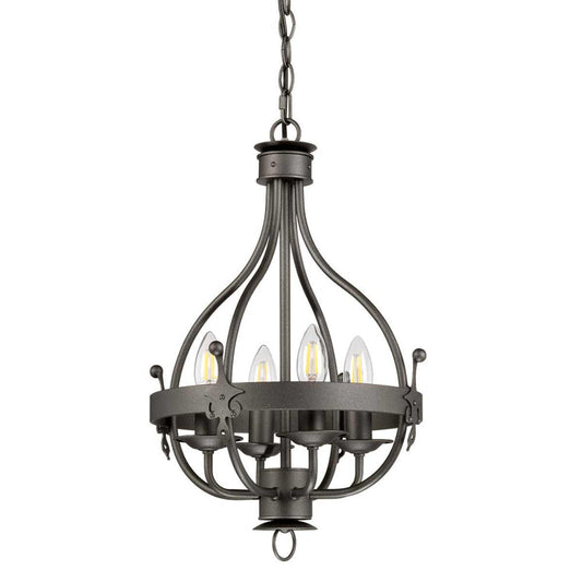 'Holmrook' Four Light Regal Graphite Pendant Light
