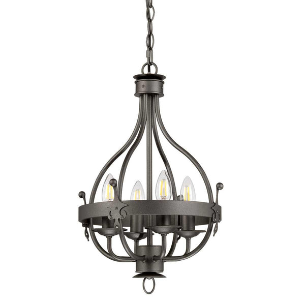'Holmrook' Four Light Regal Graphite Pendant Light