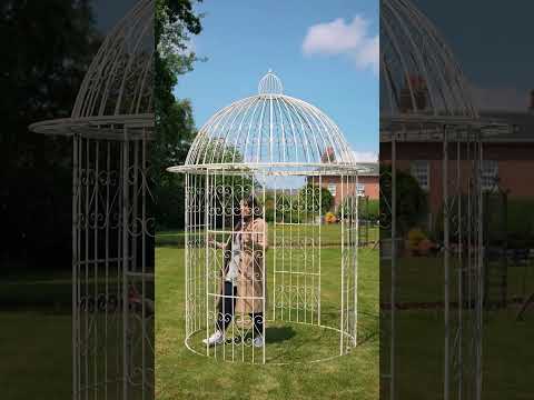'Adlington' Wrought Iron Cream Gazebo