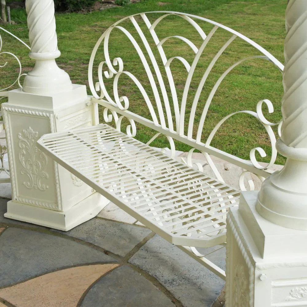 Wrought iron seat in the 'Lady Antoinette' Gazebo 