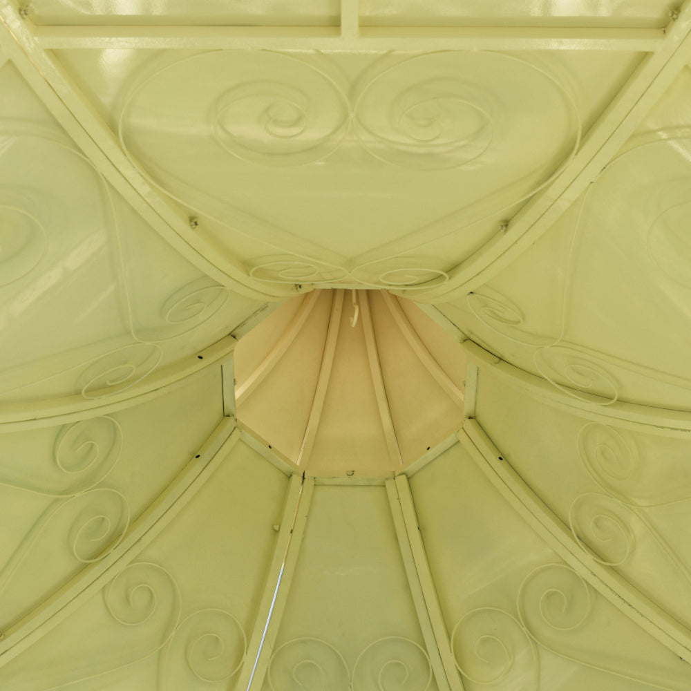 Close up view of the inside of the roof 