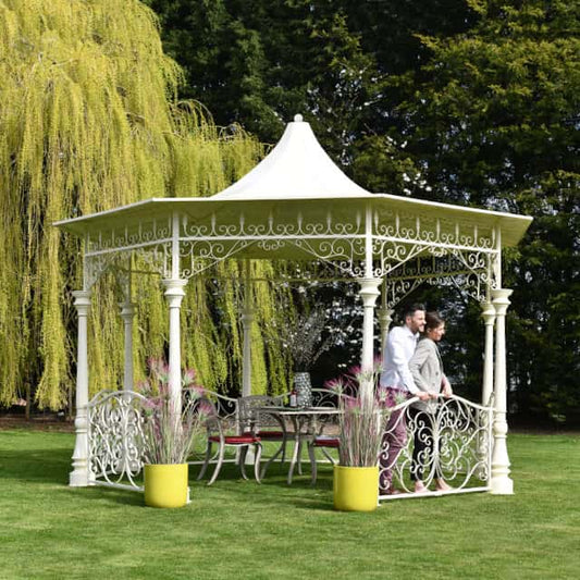'Sandleford' Low Roof Cream Bandstand - 4.4m - thumbnail