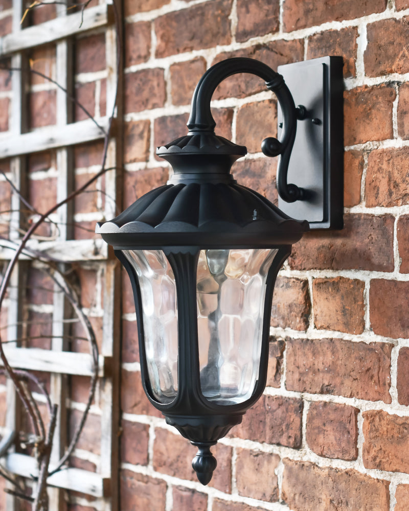 'Hudson' Ornate Victorian Aluminium Top Fix Wall Lantern - 54cm